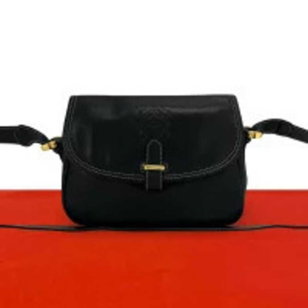 Loewe Anagram Leather Sacoche Shoulder Bag Black